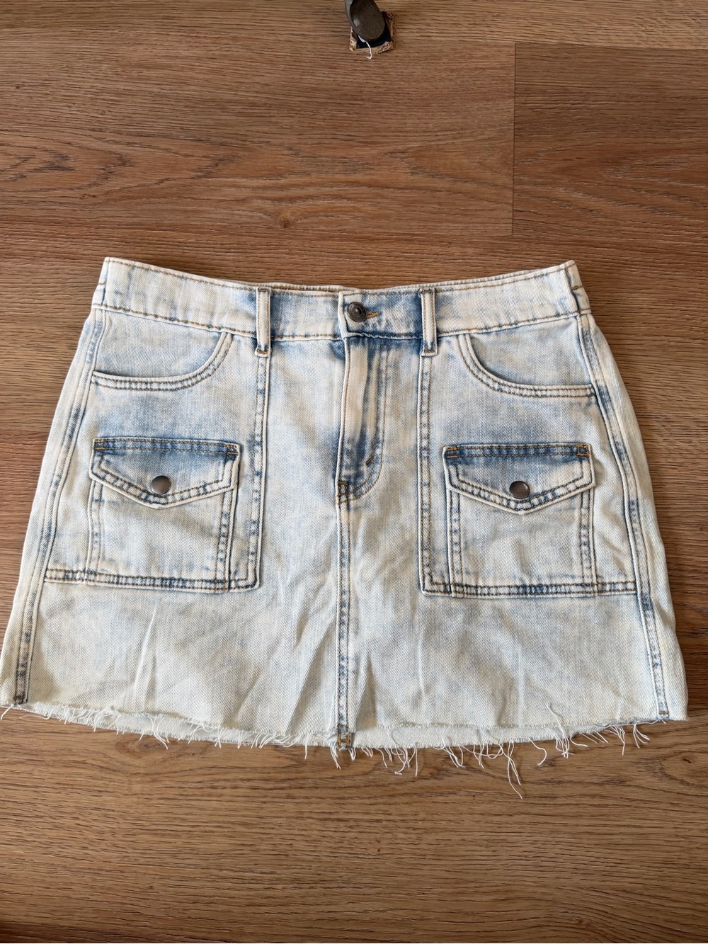 Aerie Light Blue Denim Mini Skirt